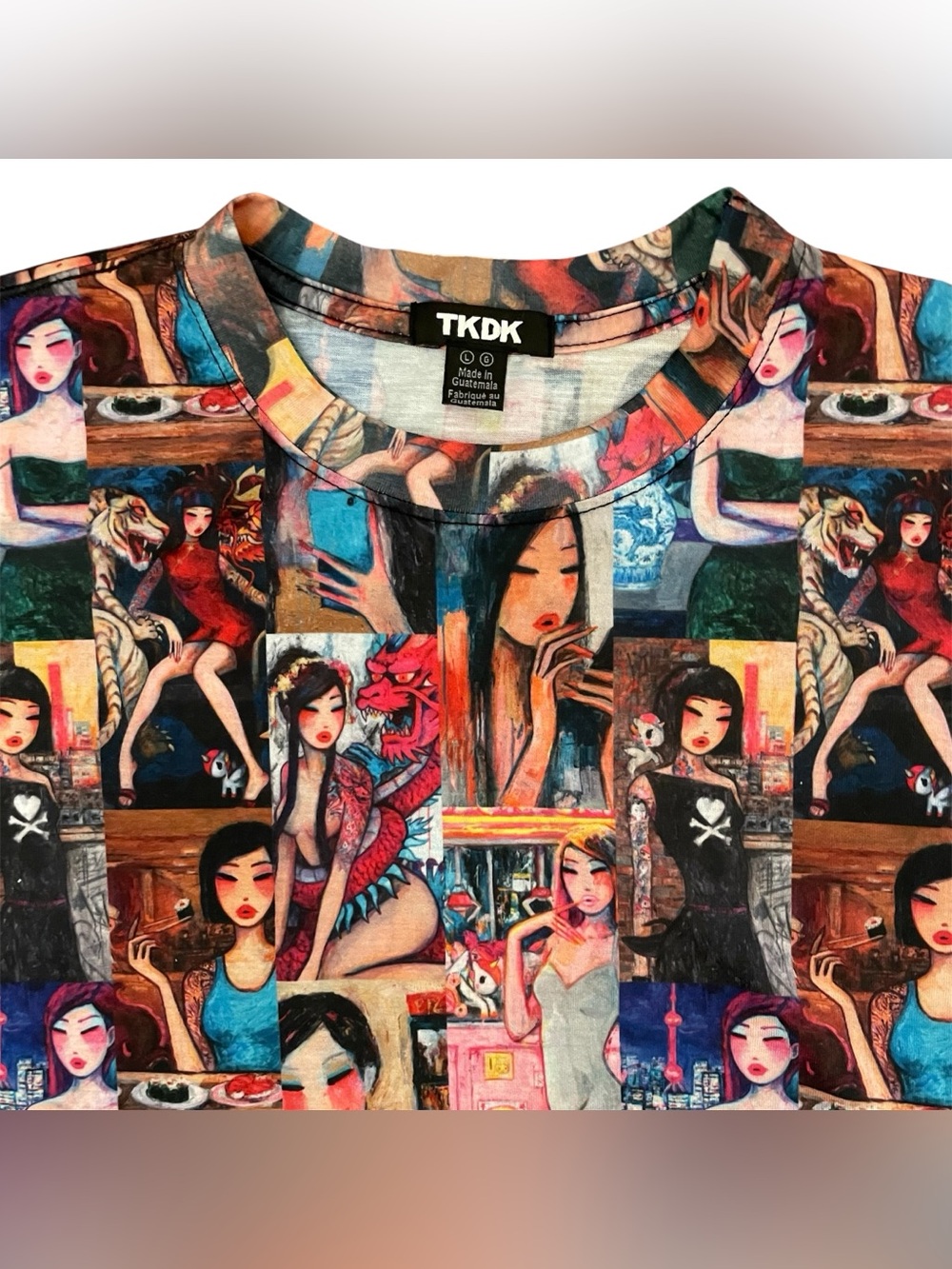 NEW Tokidoki Tattoo Girl Collage Gallery Portrait T-Shirt Men’s Large Tee NWT